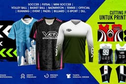 Desain Jersey Lengkap dengan POLA PRINTING, KERAH V-Neck, Kerah O-Neck dan CUSTOM