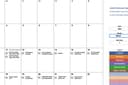 Kalender Konten Template