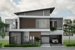 Desain Eksterior Rumah 2 Lantai milik Ny. Dian di Bekasi Utara