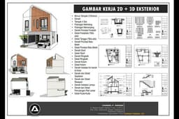 Jasa Desain Rumah Gambar Kerja IMB/PGB Custom (Rumah, Bengkel, Ruko) + Bonus Eksterior