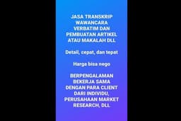 Transkrip Wawancara Verbatim Berbagai Durasi 1 Hari Jadi