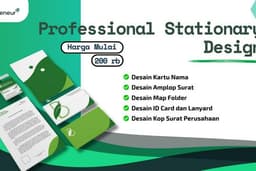 Desain Stationary kartu nama / Business Card, amplop, kop Perusahaan, map folder, ID Card, Lanyard 