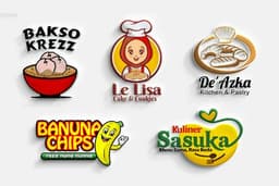 DESAIN LOGO MINIMALIS UMKM RESTORAN, MAKANAN, MINUMAN, CAFE, & BAKERY