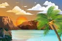 Design illustrasi pemandangan yang indah dan modern