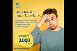 Jasa Transkrip/Verbatim audio/video Bahasa Indonesia, English