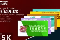 design poster promosi, kampanye, banner youtube, dan feed social media lainnya