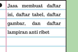 jasa penulisan daftar isi, daftar tabel, daftar gambar, dan daftar lampiran