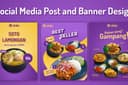 Desain sosmed post instagram, facebook banner, thumbnail youtube dll