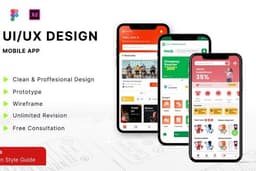 Desain UI/UX Profesional Modern  Aplikasi Mobile untuk  e-Commerce, Food Delivery(FnB), Saas 