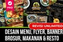 Desain Menu Minuman Makanan, Resto & Kuliner "Revisi Unlimited"
