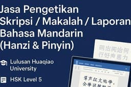 Jasa Pengetikan Skripsi / Makalah / Laporan Bahasa Mandarin (Hanzi)