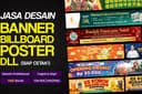 JASA DESAIN POSTER, SPANDUK, ROLL / X-BANNER, MINI / TRIPOD BANNER, BALIHO, UMBUL-UMBUL, DLL