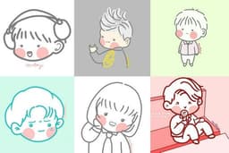 Ilustrasi Line Art Simple Kartun Chibi Anime Jepang Kpop