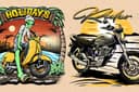 Desain ilustrasi dengan gaya vintage retro cartoon untuk branding desain kaos / t-shirt