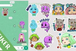 Stiker karakter, twitch, emote untuk chatting, WA. Line, Cetak dsb