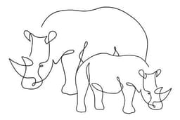 Line art terus menerus hewan