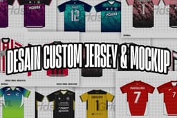 DESAIN MOCKUP CUSTOM JERSEY SEPAKBOLA, FUTSAL, BADMINTON, RUNNING, DLL