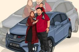 jasa vector kendaraan beserta orangnya