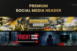Desain Gaming Banner Header untuk YouTube, Twitch, Twitter