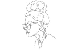 Line art terus menerus gambar potrait wajah