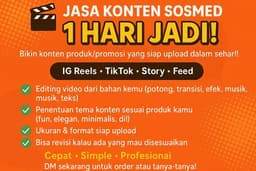 JASA BUAT KONTEN PRODUK / PROMOSI SEDERHANA UNTUK SOSMED  1 HARI JADI