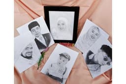 Jasa Lukis Wajah Hitam Putih, A5 A4 dan A3