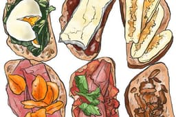 Ilustrasi produk makanan style manga
