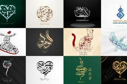 Desain Kaligrafi Arab Berbentuk | Estetik Profesional | Kualitas HD