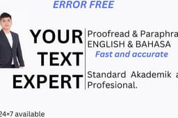 Proofread, Paraphrase, and Editting in English or Bahasa Indonesia