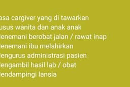 Jasa cargiver semarang