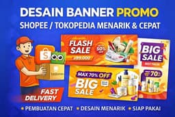 “Desain Banner Promo Shopee / Tokopedia Menarik & Cepat”
