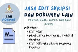Jasa Edit Tesis, Disertasi, Skripsi, dll (Margin, Spasi, Daftar Isi, Tabel, Gambar dan Lampiran)