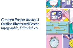Custom Poster Ilustrasi/Illustrated Poster untuk Infografis, Editorial, etc.