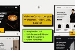 Website Custom dengan Wordpress, React, Vue, Laravel