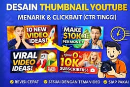 Desain Thumbnail YouTube Menarik & Clickbait (CTR Tinggi)