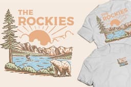 Desain Ilustrasi Vintage Retro for Clothing Brand