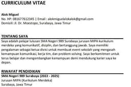 Jasa Pembuatan CV ATS Friendly (Fresh Graduate, SMA/SMK/sederajat, Mahasiswa)