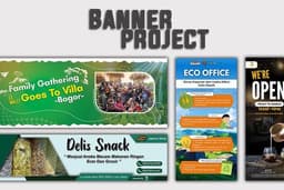 Desain Banner keperluan brand, acara personal, pemasaran, informasi dll