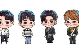 Gambar potret dan ilustrasi dengan chibi pop color style