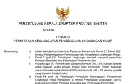 Pesetujuan dan Penyusunan Dokumen Lingkungan UKL-UPL/AMDAL
