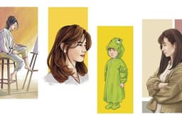 Gambar potret dan ilustrasi dengan pencil color style