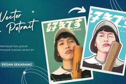 Ilustrasi foto potrait menjadi vector art