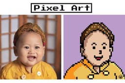 Desain Pixel Art untuk Karakter, Benda, atau Tempat dari Foto Anda