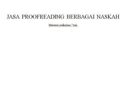 Proofreading Berbahasa Indonesia.