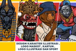Design Karakter Illustrasi ,Maskot , Kartun ,Logo Illustrasi dan Sport