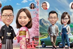 Desain Karikatur 4d untuk 1 wajah