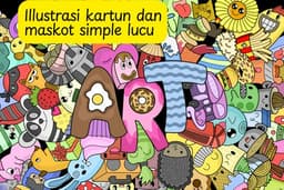 Desain Illustrasi karakter kartun dan maskot lucu simple