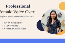 Voice Over Wanita Professional English & Indo & Jawa - Unlimited Revision (Youtube, Ads,etc)