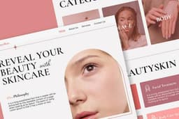 Desain Landing Page Skincare Product dengan gaya Aesthetic Minimalist