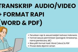 Transkrip Audio/Video + Format Rapi (Word & PDF)